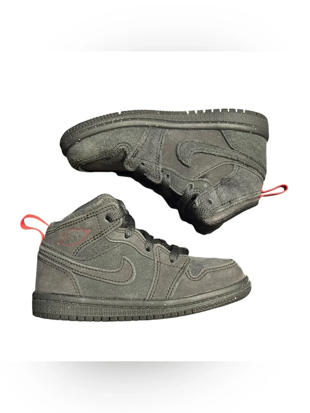 Jordan 1 Mid SE Craft Dark Smoke Grey Varsity Toddler Shoes Size 7C FQ7756-001